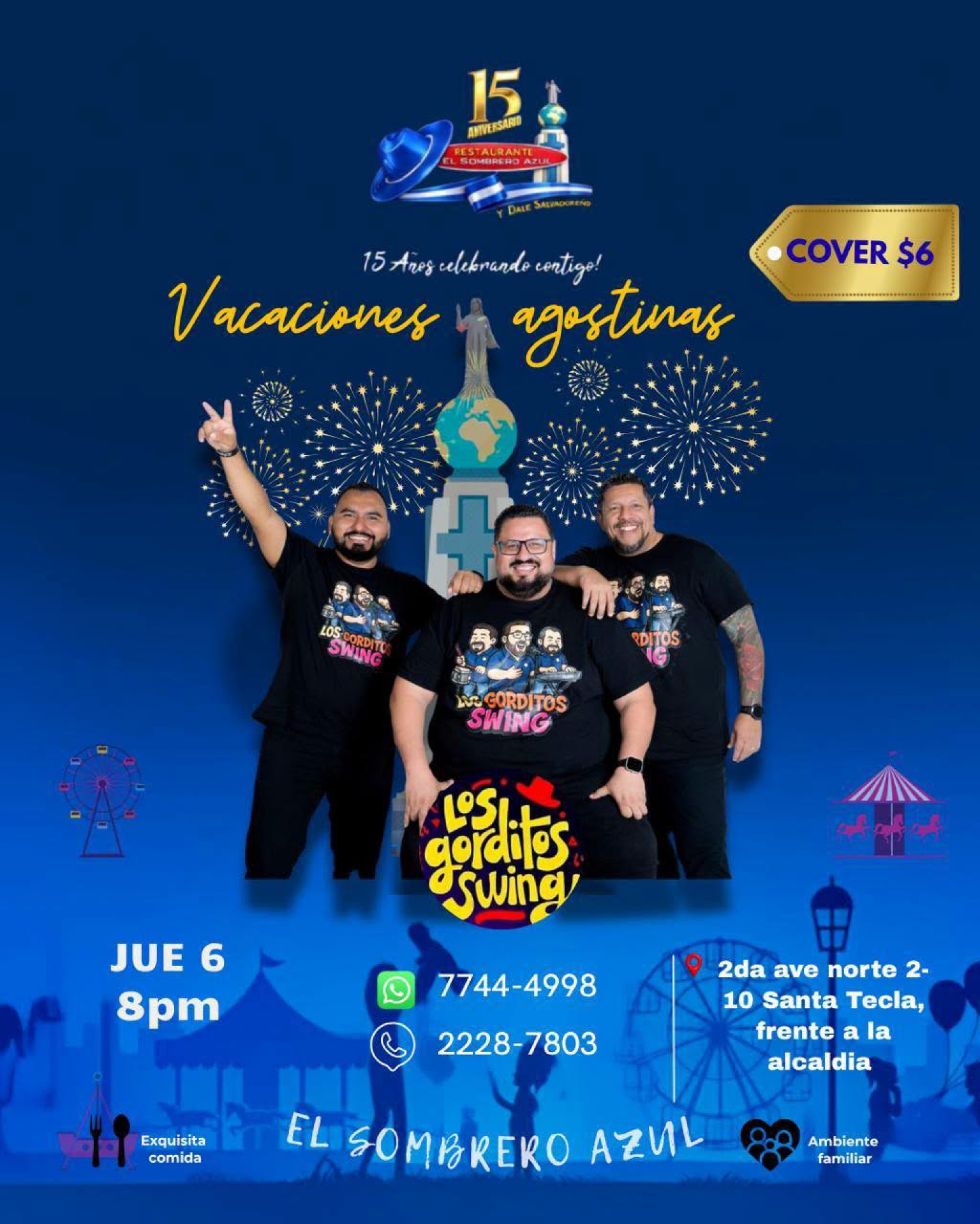 Disfruta Fiestas Agostinas en Restaurante Sombrero Azul !!