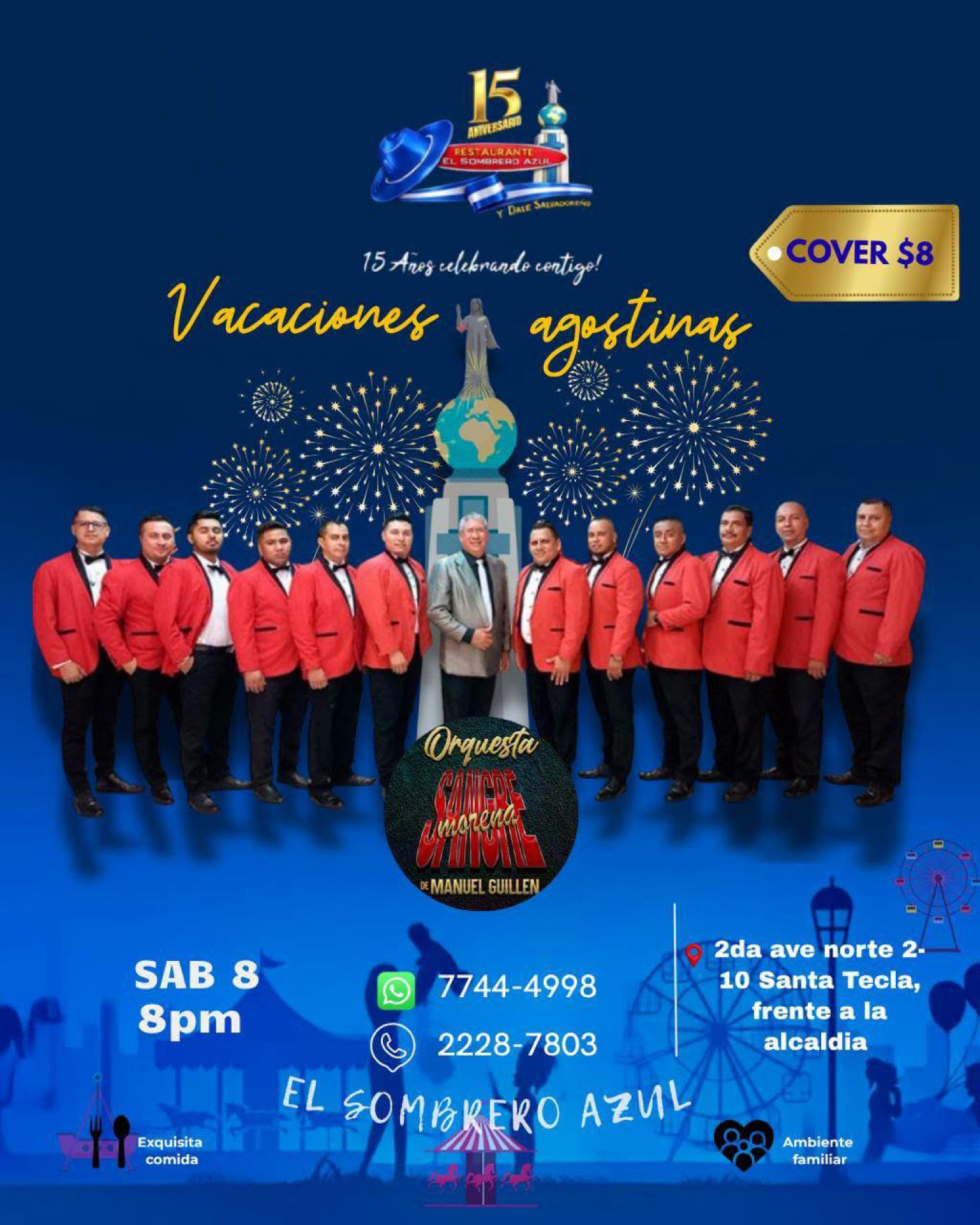 Disfruta Fiestas Agostinas en Restaurante Sombrero Azul !!