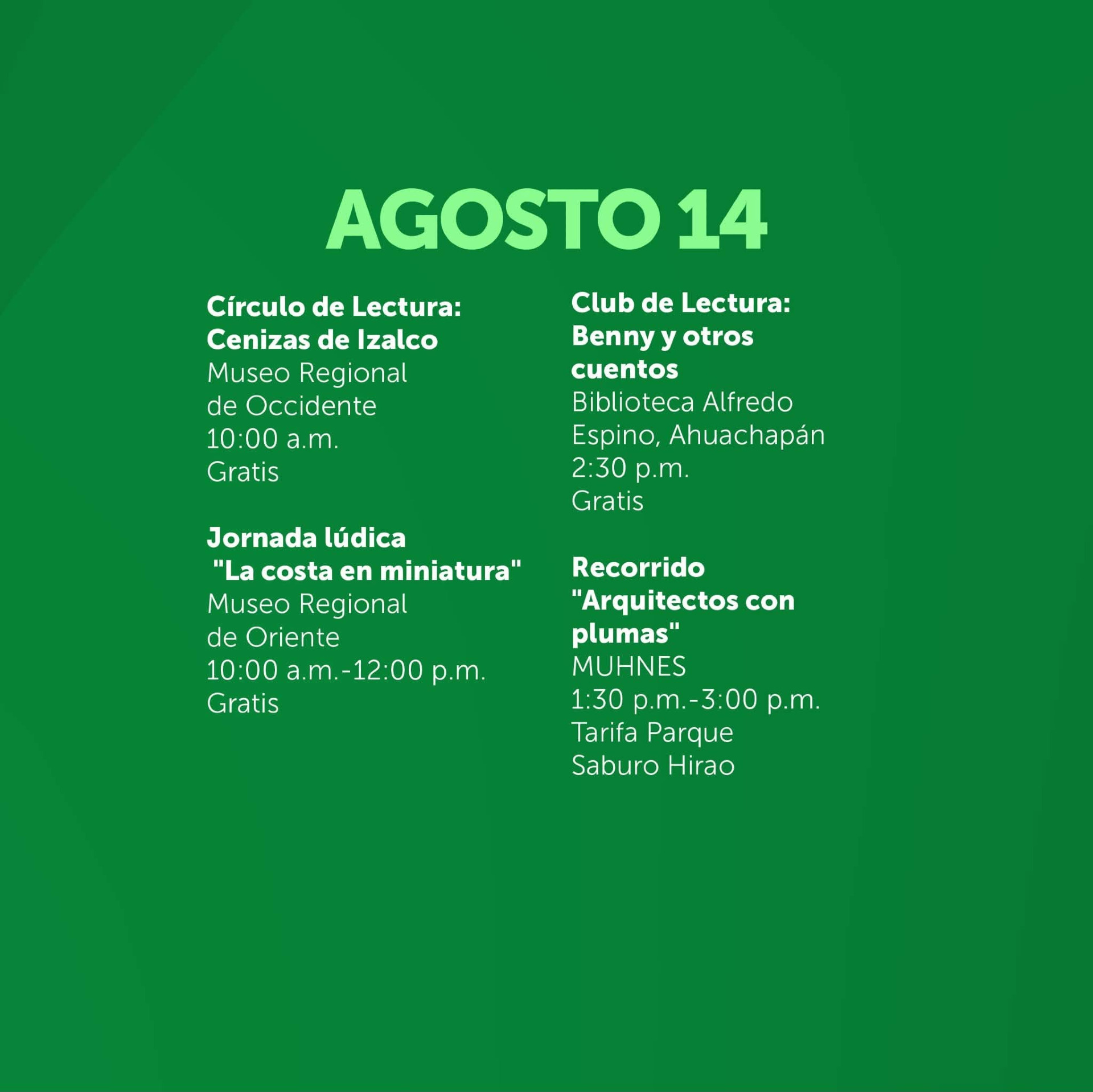 Agenda Cultural !!