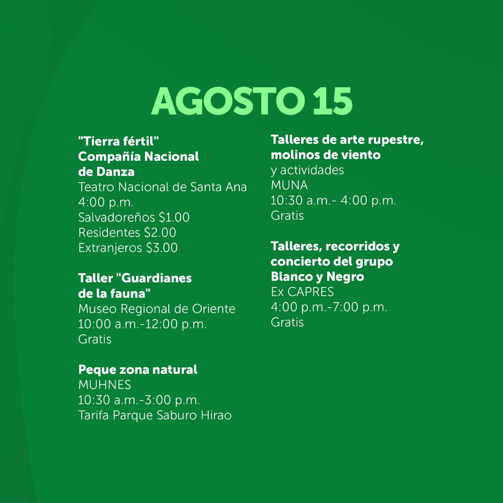 Agenda Cultural !!