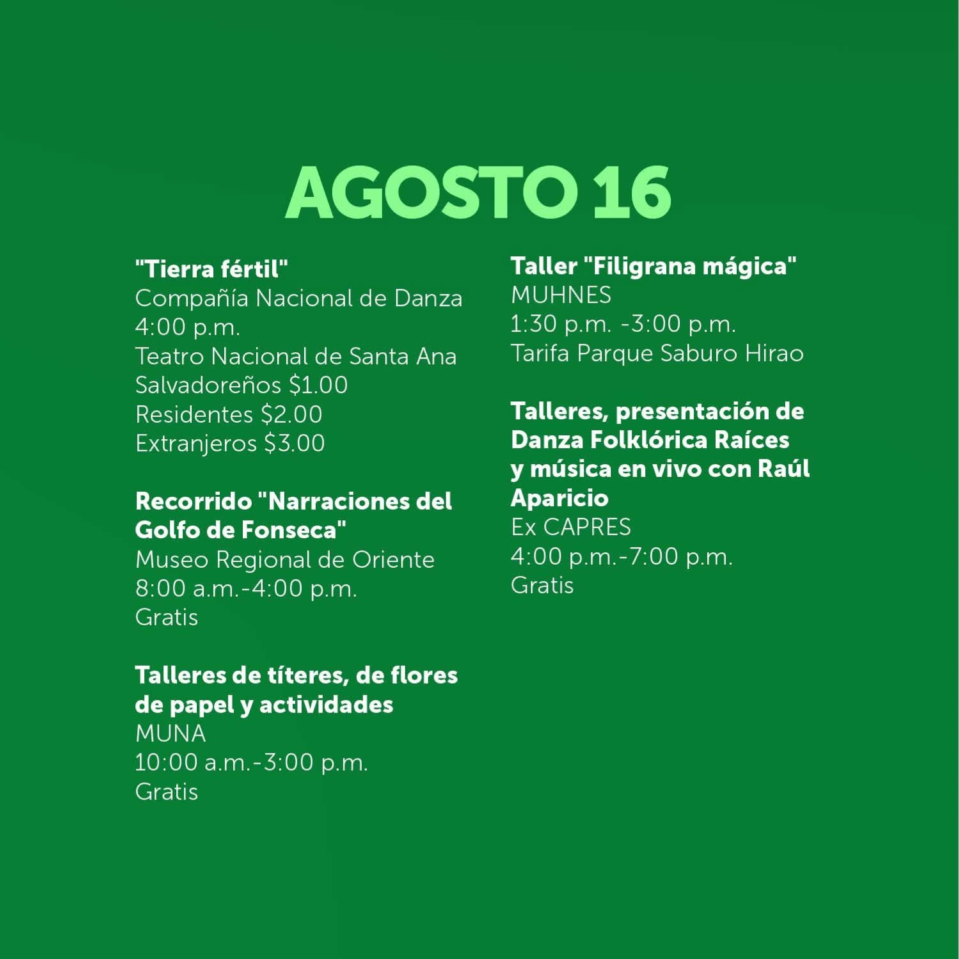Agenda Cultural !!