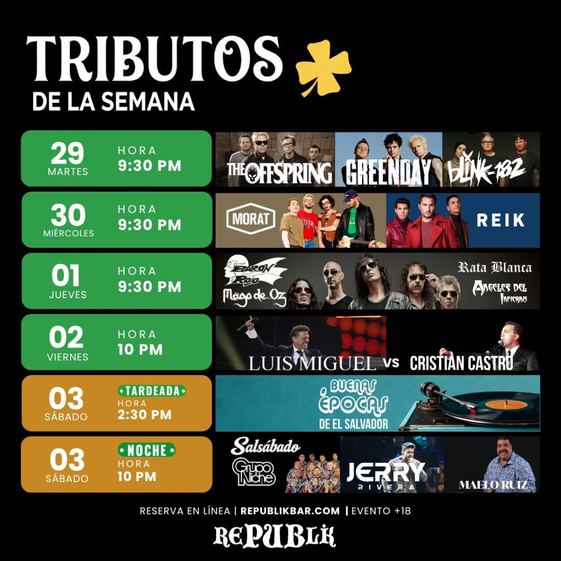 Republik Bar - Los mejores Tributos musicales !!