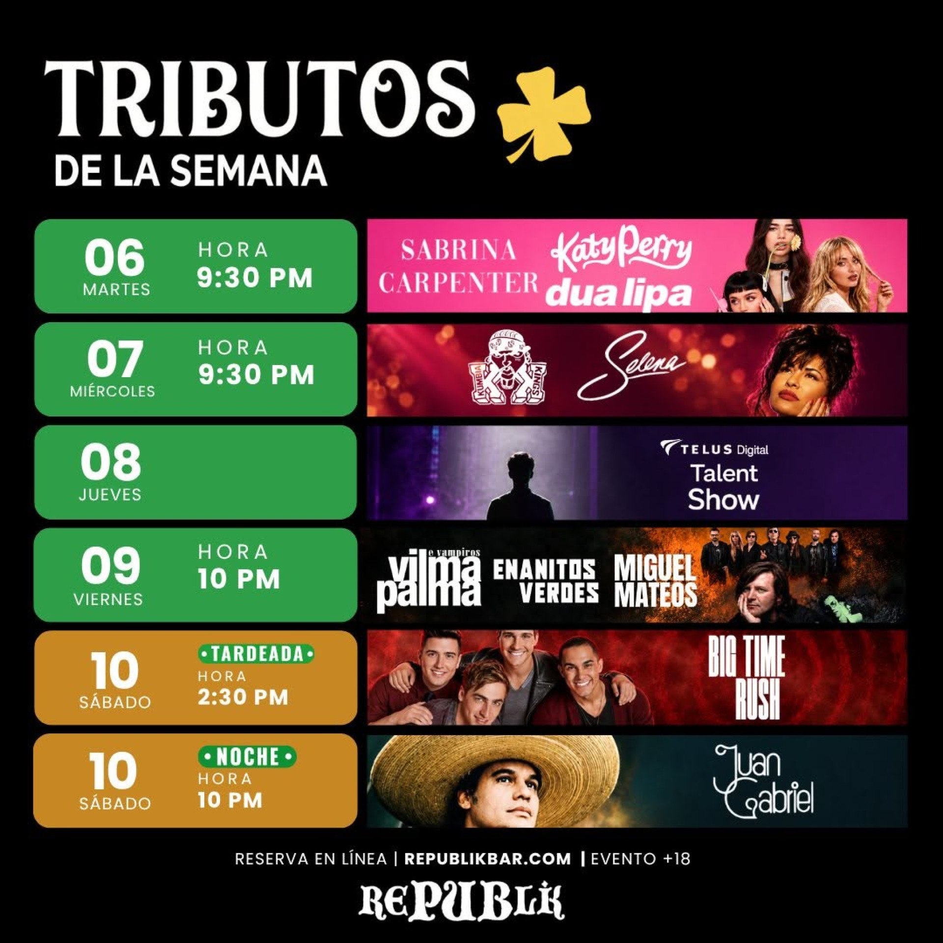 Republik Bar - Los mejores Tributos musicales !!
